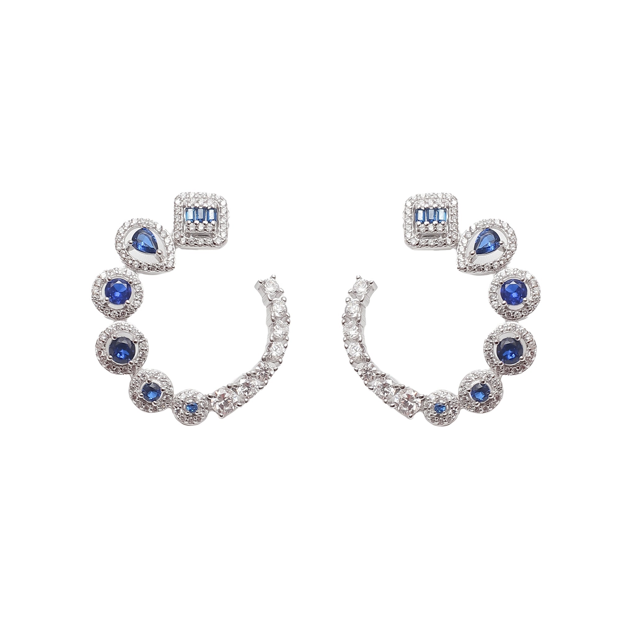 Elegant Sapphire Diamond Earrings