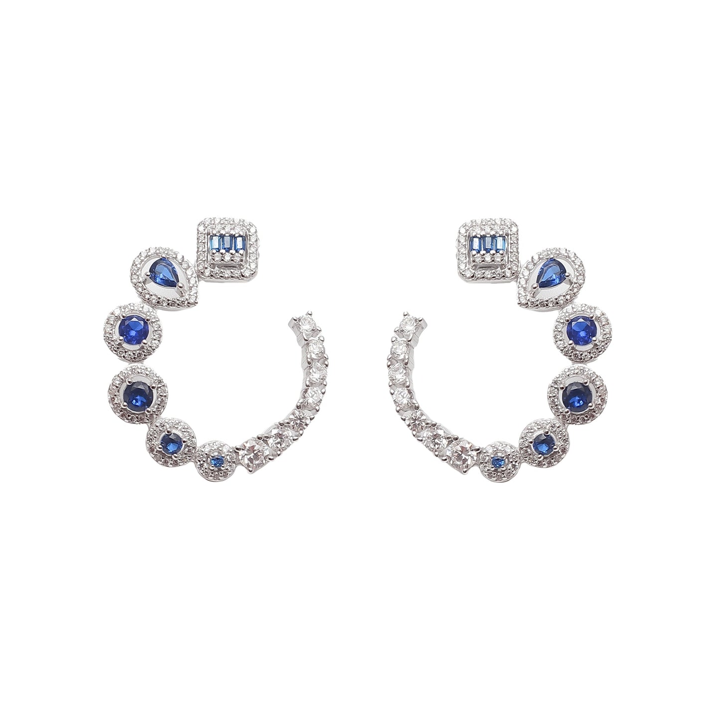 Elegant Sapphire Diamond Earrings