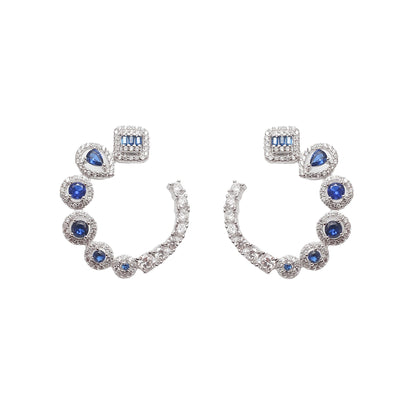 Elegant Sapphire Diamond Earrings