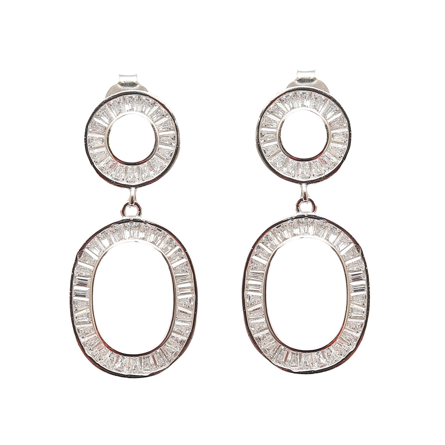 Classic Round Danglers Silver Earrings