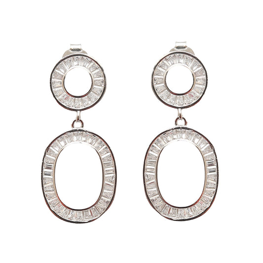 Classic Round Danglers Silver Earrings