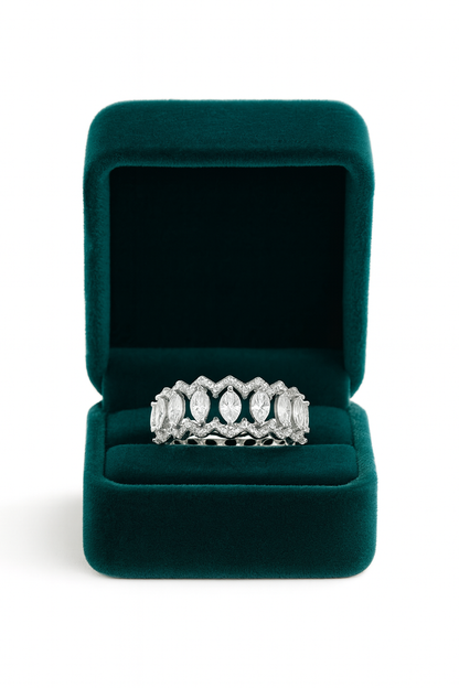 Silver Marquise Fancy Cut Ring