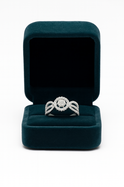 Sparkling Diamond Silver Ring