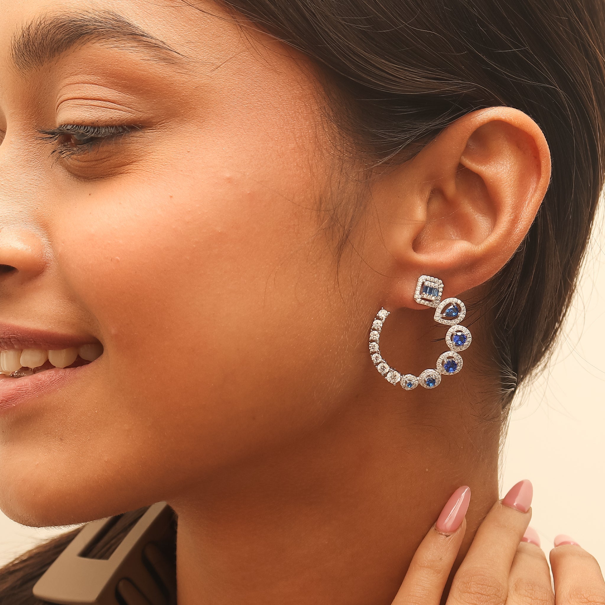 Elegant Sapphire Diamond Earrings