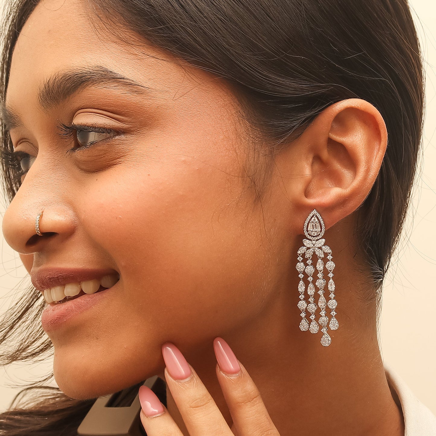 Luxe Diamonds Silver Earrings