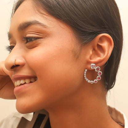 Elegant Ruby Diamond Earrings