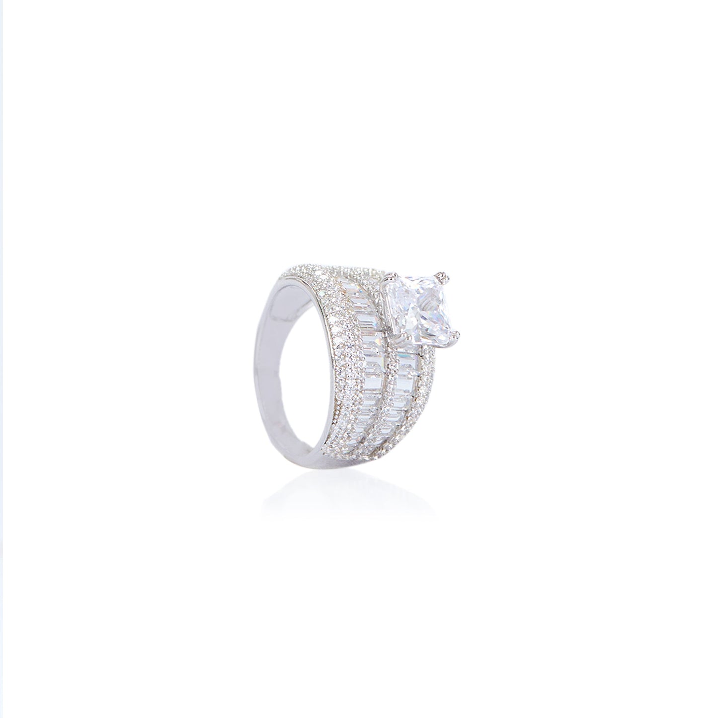 Zen Spark Diamond Silver Ring