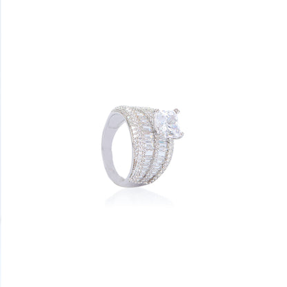 Zen Spark Diamond Silver Ring