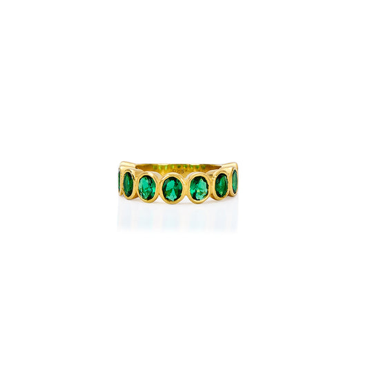 Emerald Gold Silver Ring