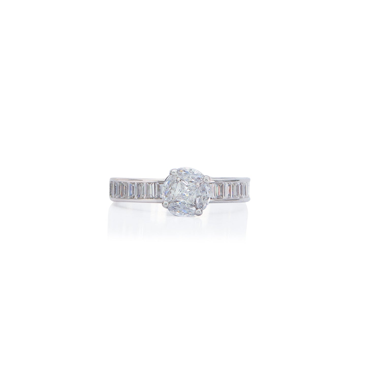 Mini Spark Diamond Silver Ring