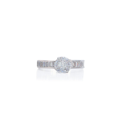 Mini Spark Diamond Silver Ring