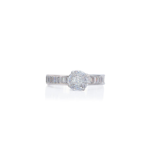 Mini Spark Diamond Silver Ring