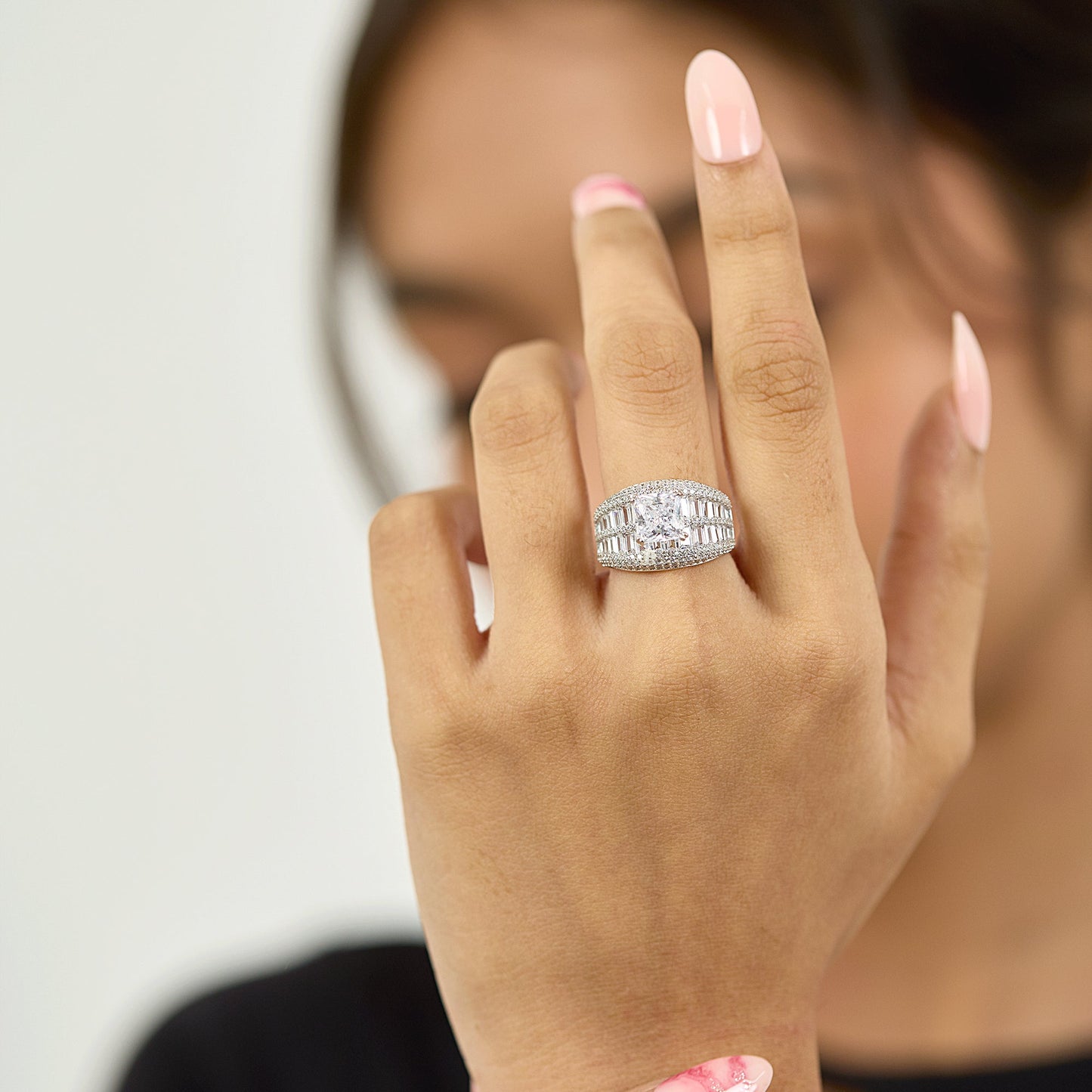 Zen Spark Diamond Silver Ring