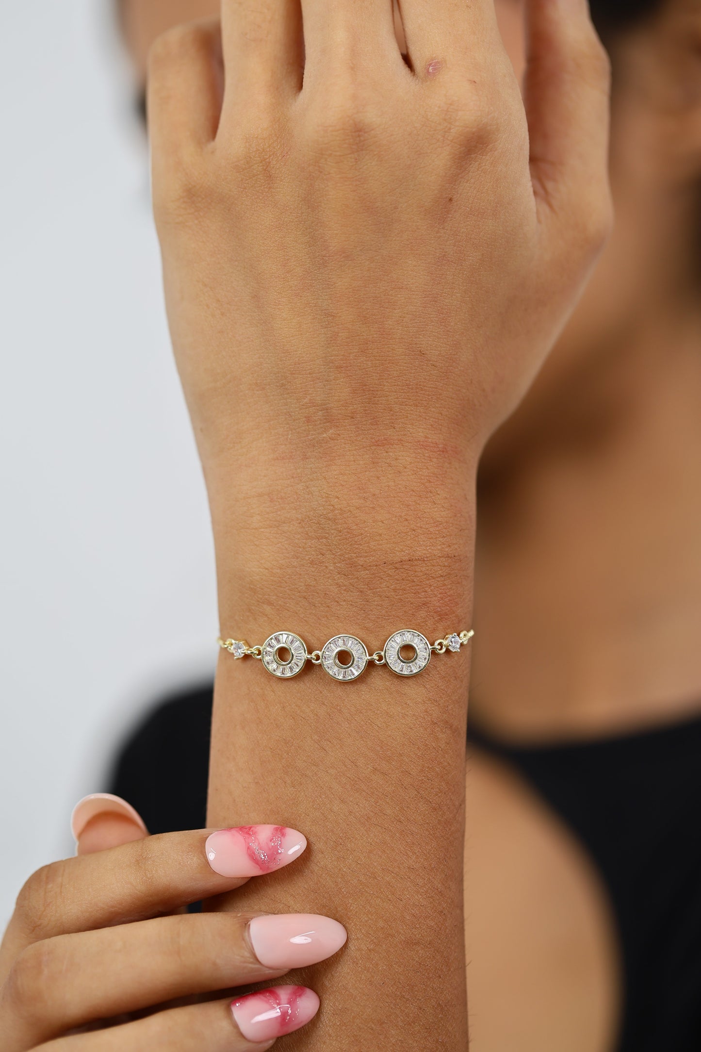 Zenith Loop Diamond Gold Plated Silver Bracelet