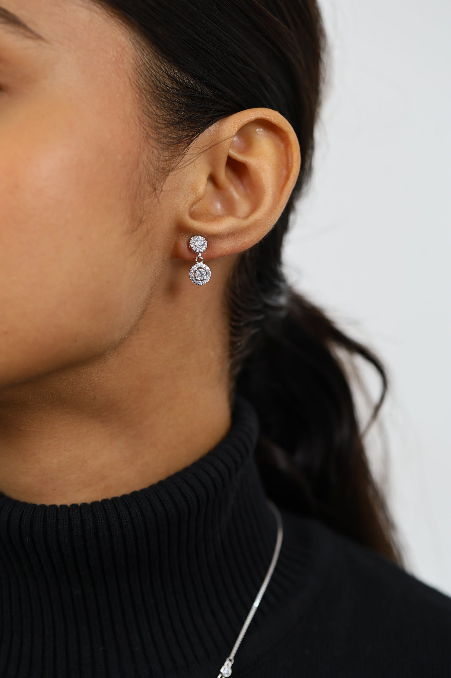 Bella Luna Diamond Silver Necklace Set