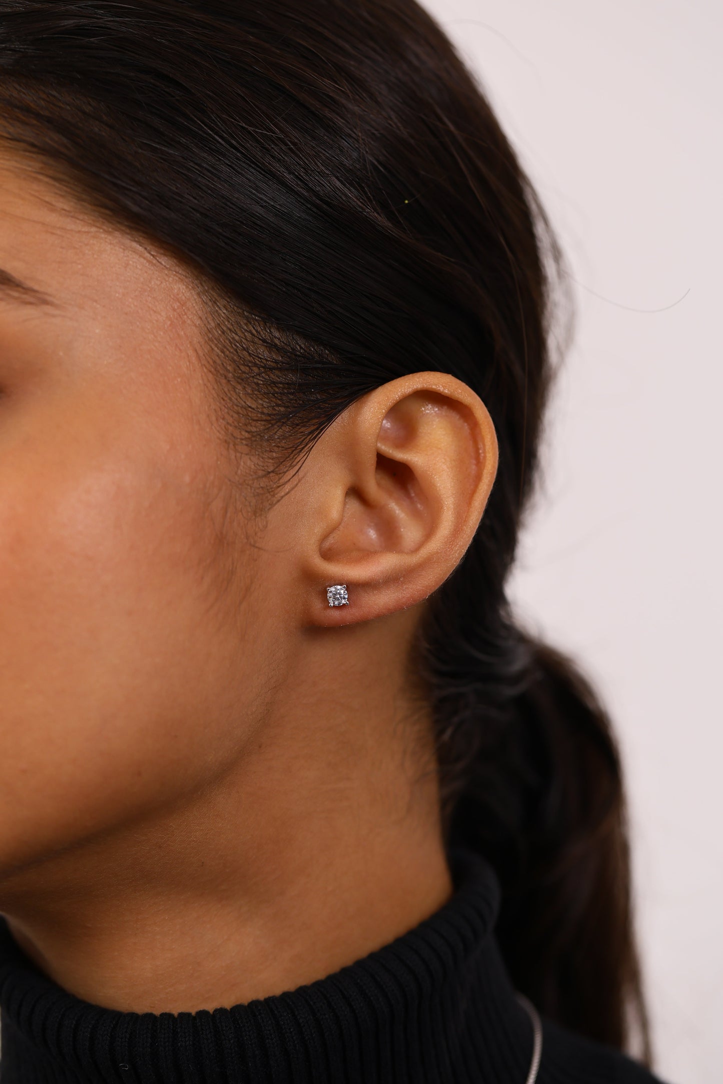 Minimal Diamond Silver Necklace Set