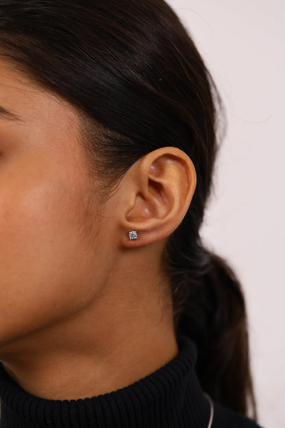 Minimal Diamond Silver Necklace Set