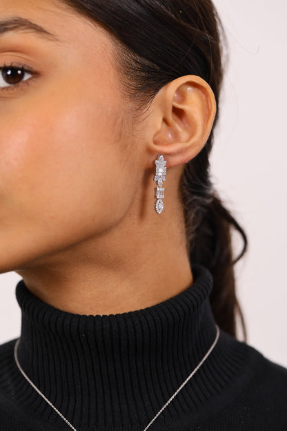 Luxe Diamond Silver Pendant Set