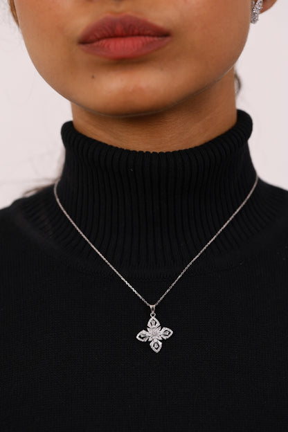 Moonlit Diamond Silver Pendant Set