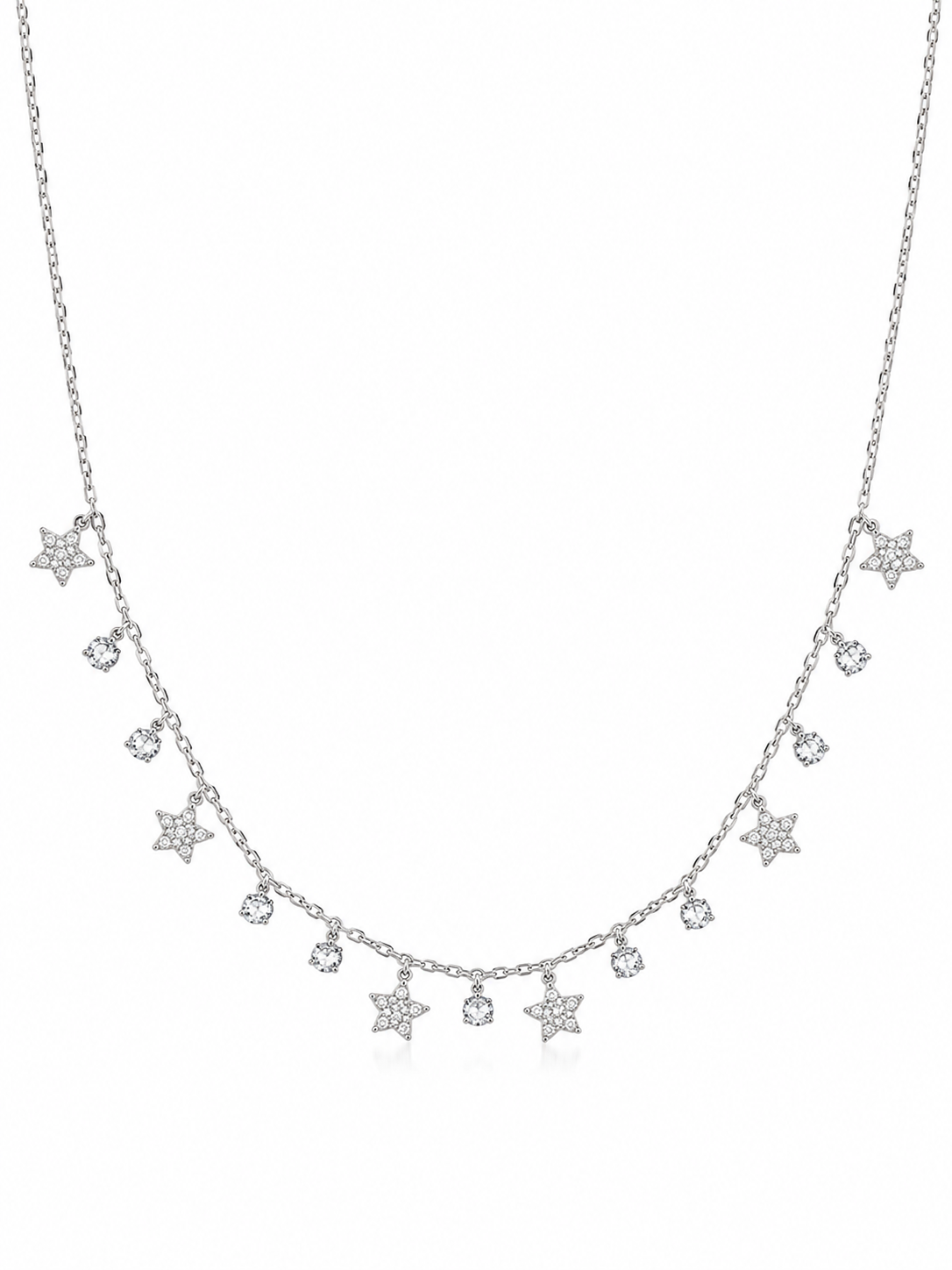 Starlit Charm Silver Necklace