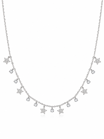 Starlit Charm Silver Necklace