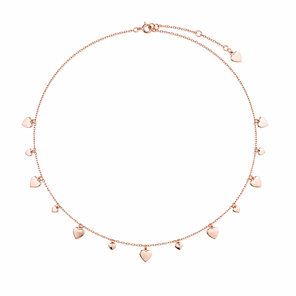 Heart Harmony Charm Rose Gold Silver Necklace