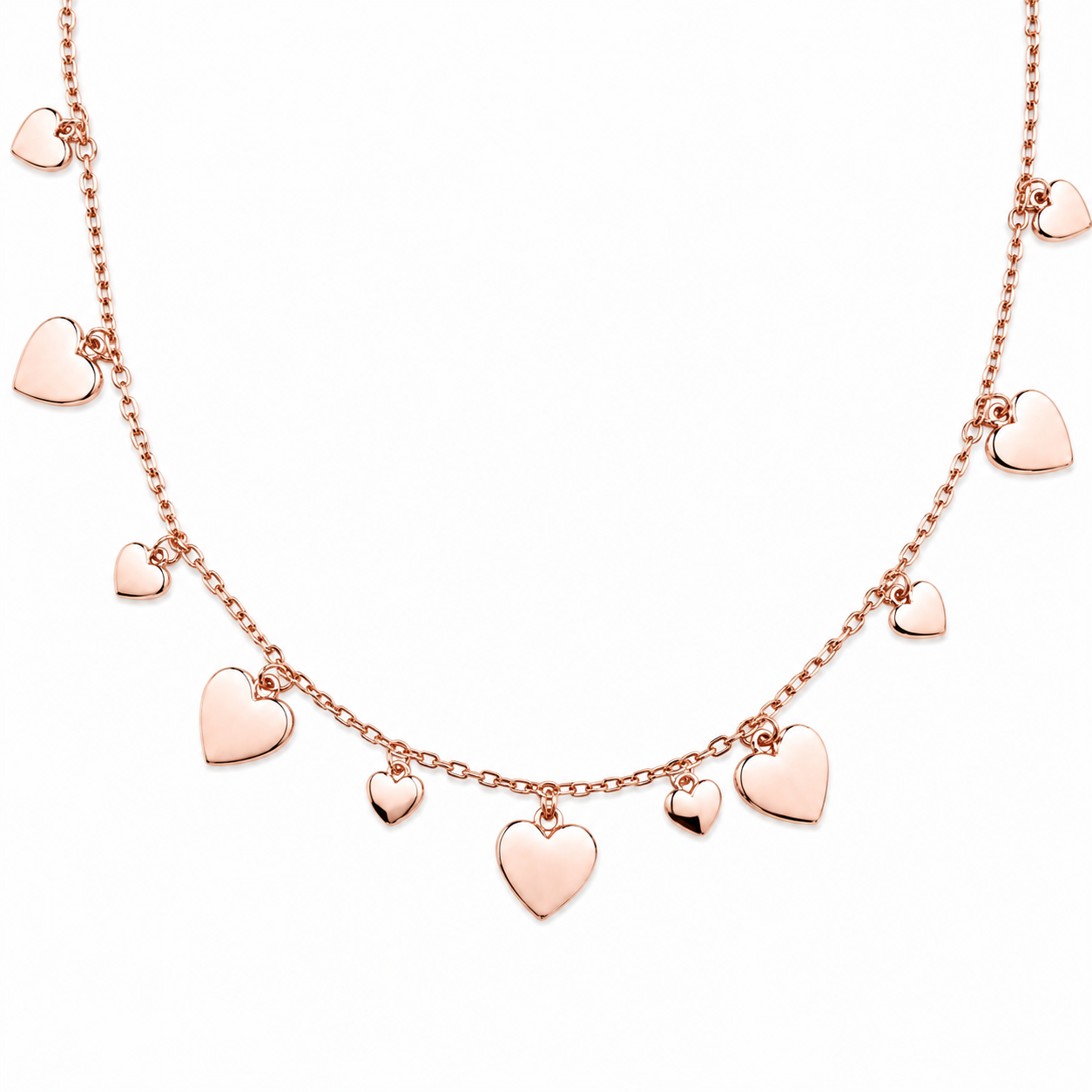 Heart Harmony Charm Rose Gold Silver Necklace