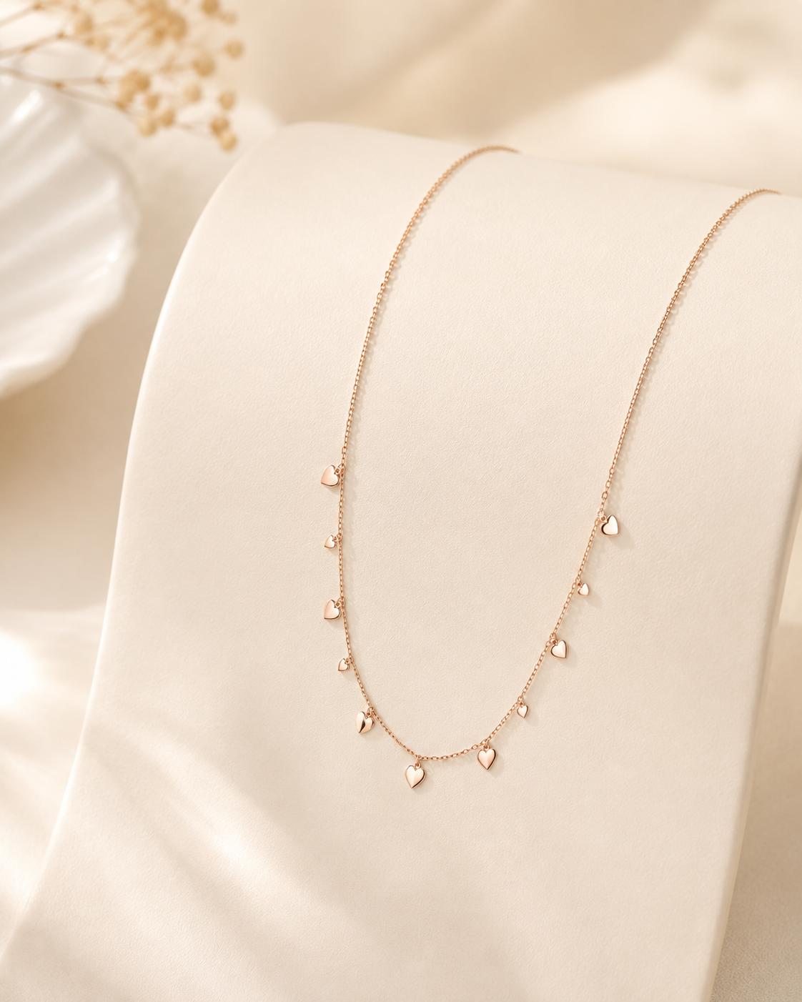 Heart Harmony Charm Rose Gold Silver Necklace