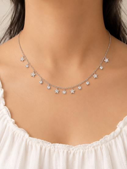 Starlit Charm Silver Necklace