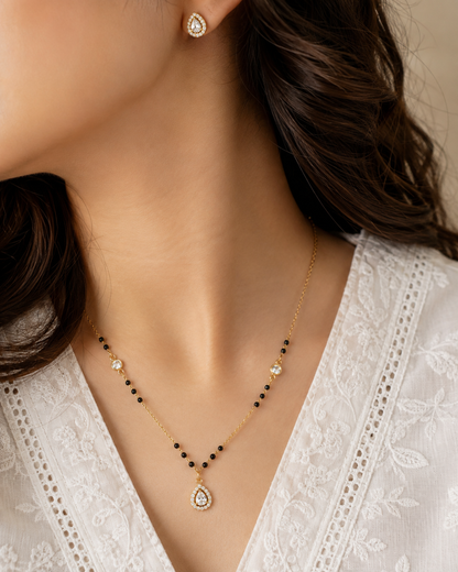 Forever Heart Rose Gold Silver Mangalsutra Set
