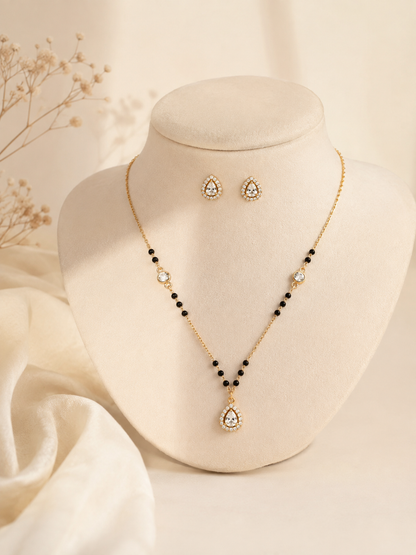 Forever Heart Rose Gold Silver Mangalsutra Set