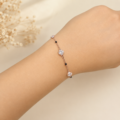 Eternal Spark Rose Gold Silver Mangalsutra Bracelet