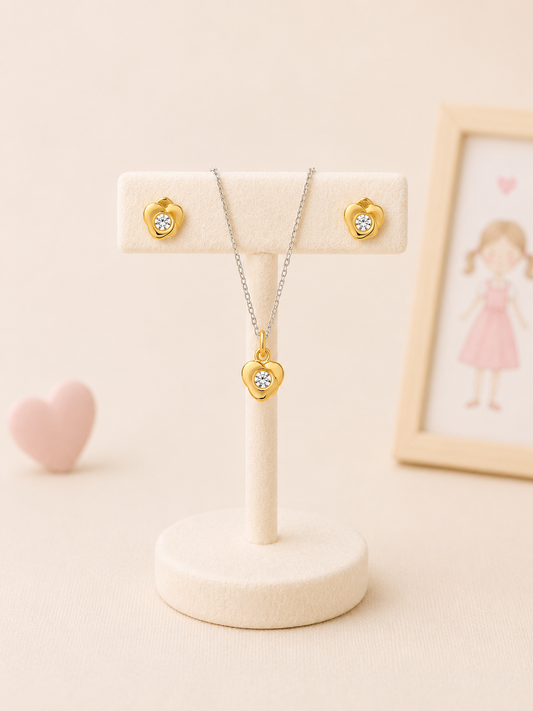 Golden Bloom Pendant Set