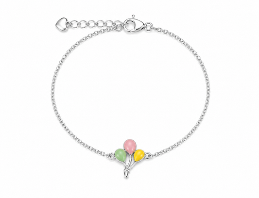 Pastel Balloons Girls 925 Sterling Silver Bracelet