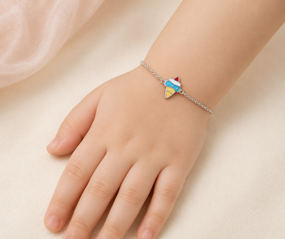 Pastel Ice Cream 925 Sterling Silver Bracelet for Girls