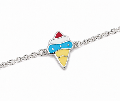 Pastel Ice Cream 925 Sterling Silver Bracelet for Girls