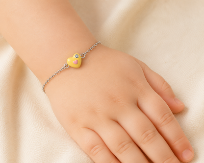 Cupid Heart 925 Sterling Silver Bracelet for Girls