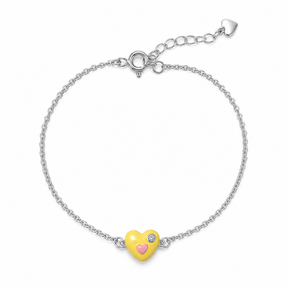 Cupid Heart 925 Sterling Silver Bracelet for Girls