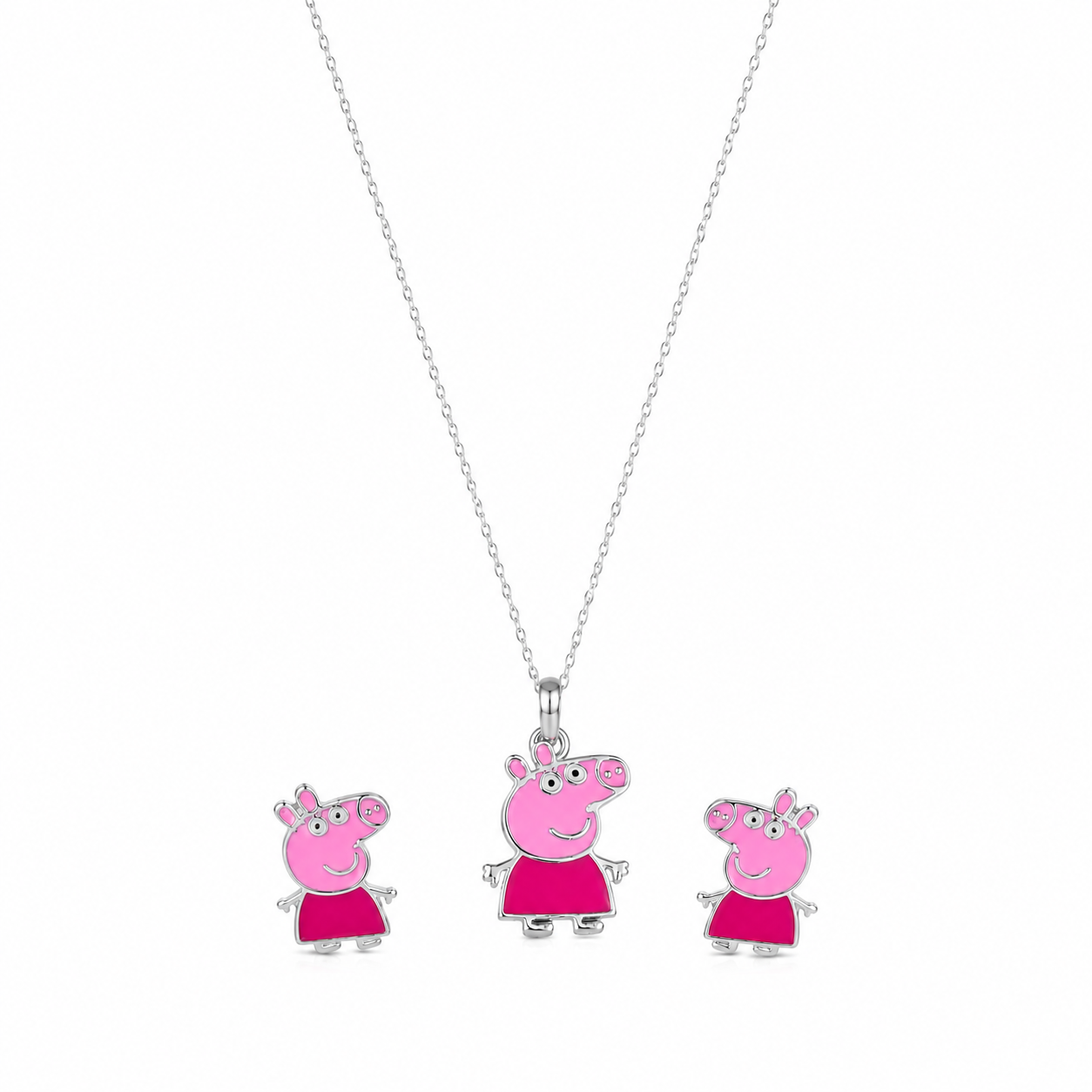 Little Piggy Girls  Sterling Silver Pendant Set