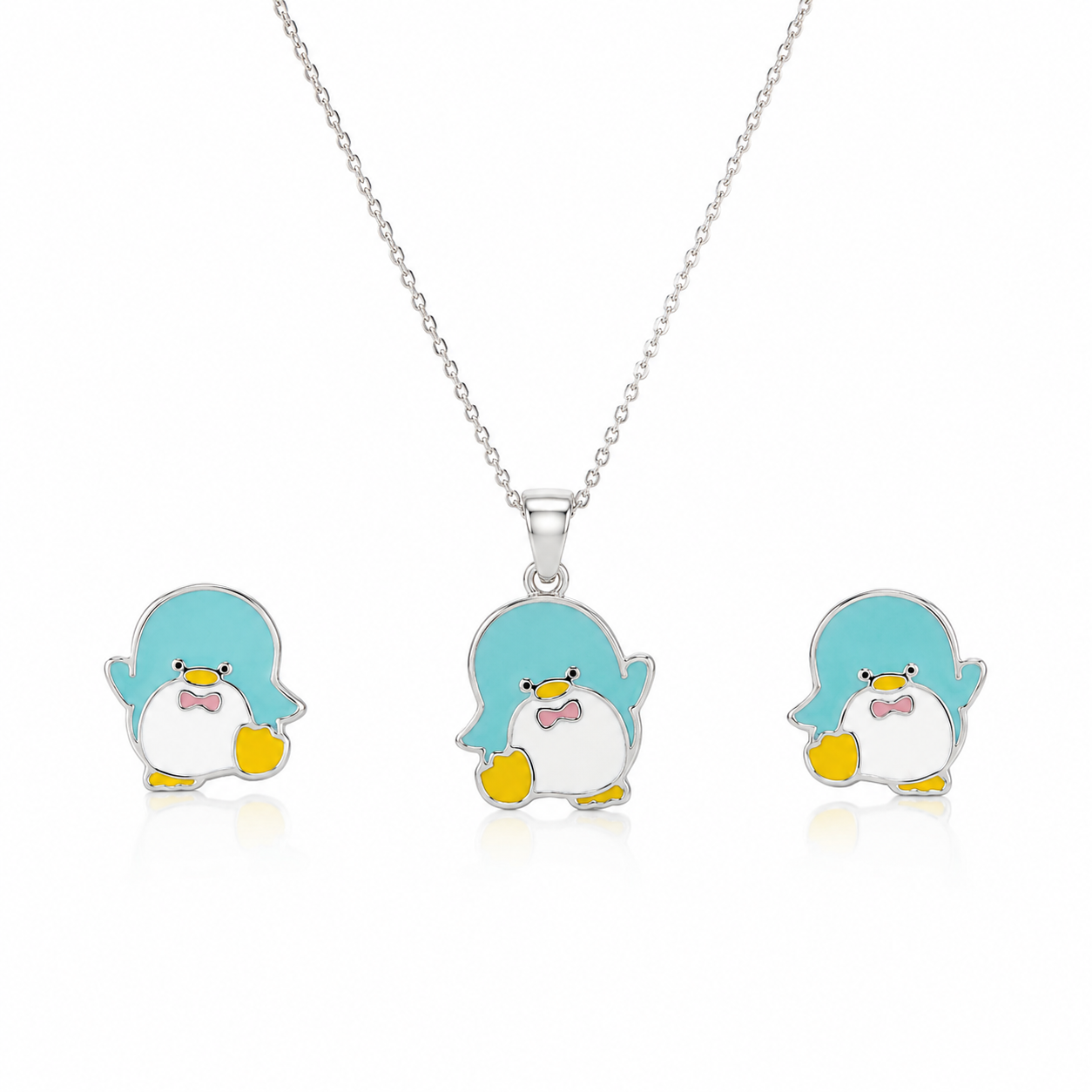 Happy Penguin Girls Sterling Silver Jewellery Set
