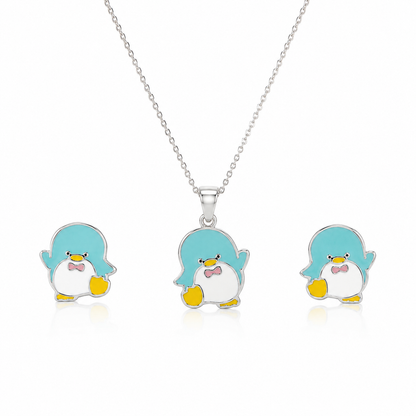 Happy Penguin Girls Sterling Silver Jewellery Set
