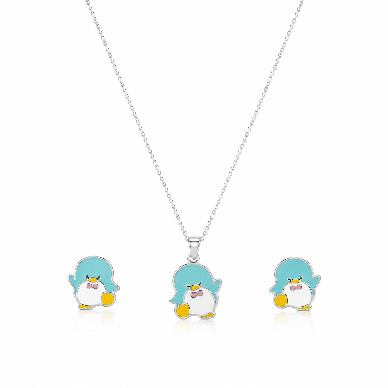 Happy Penguin Girls Sterling Silver Jewellery Set