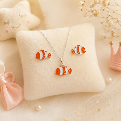 Clownfish Girls 925 Sterling Silver Pendant Set