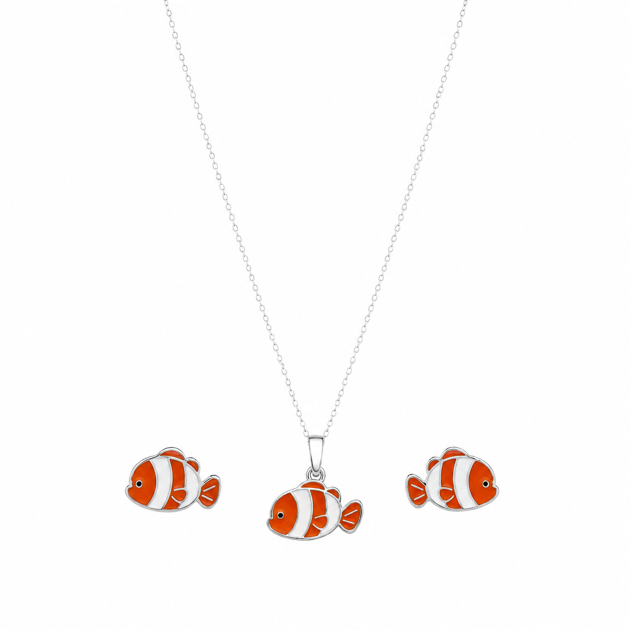 Clownfish Girls 925 Sterling Silver Pendant Set