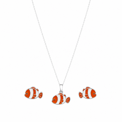 Clownfish Girls 925 Sterling Silver Pendant Set