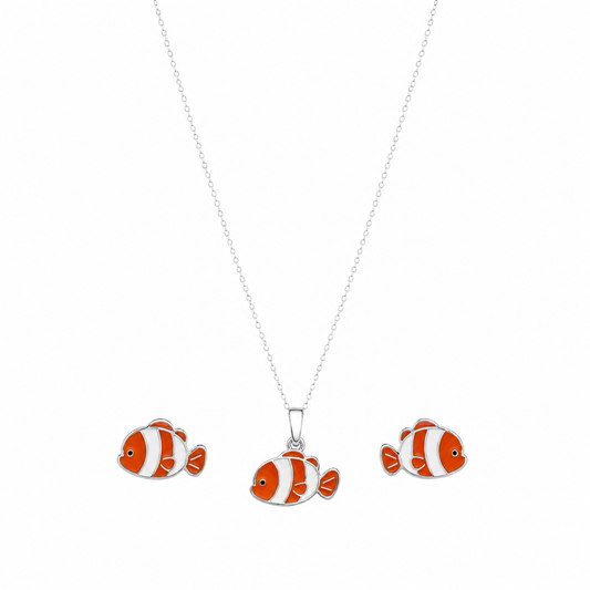 Clownfish Girls 925 Sterling Silver Pendant Set