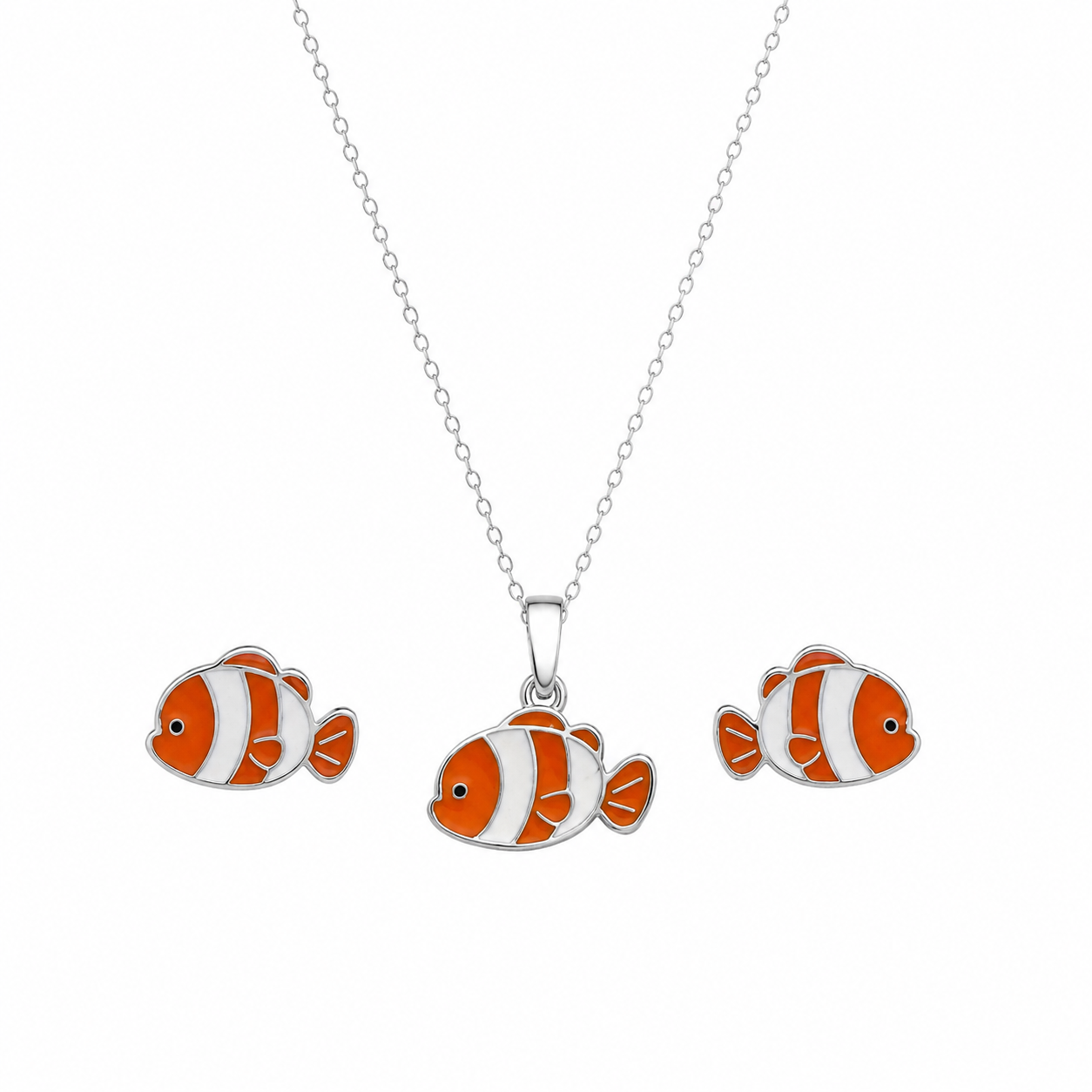 Clownfish Girls 925 Sterling Silver Pendant Set