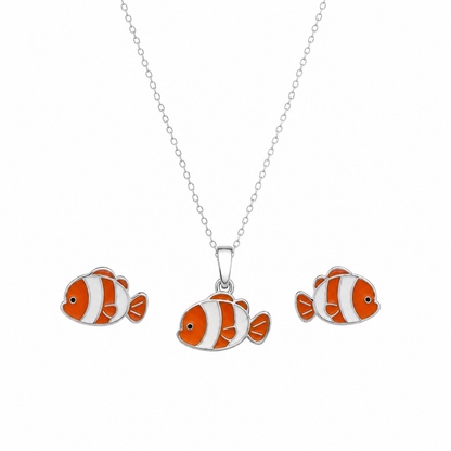 Clownfish Girls 925 Sterling Silver Pendant Set