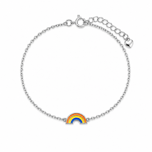 Rainbow Arc Girls Sterling Silver Bracelet