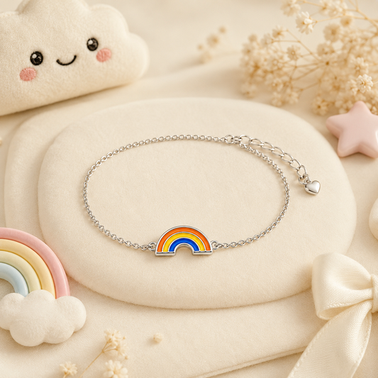 Rainbow Arc Girls Sterling Silver Bracelet